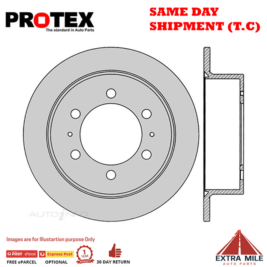 2X PROTEX Disc Brake Rotors - Rear For SSANGYONG REXTON Y200 4D SUV 4WD.