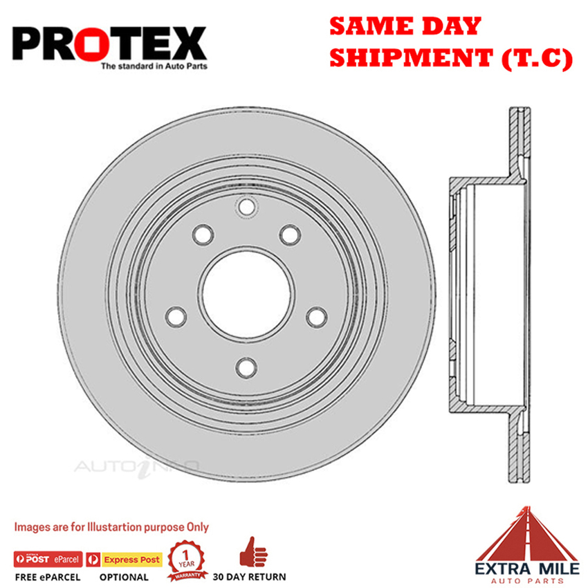 2X PROTEX Disc Brake Rotors - Rear For RENAULT KOLEOS H45 4D SUV AWD.