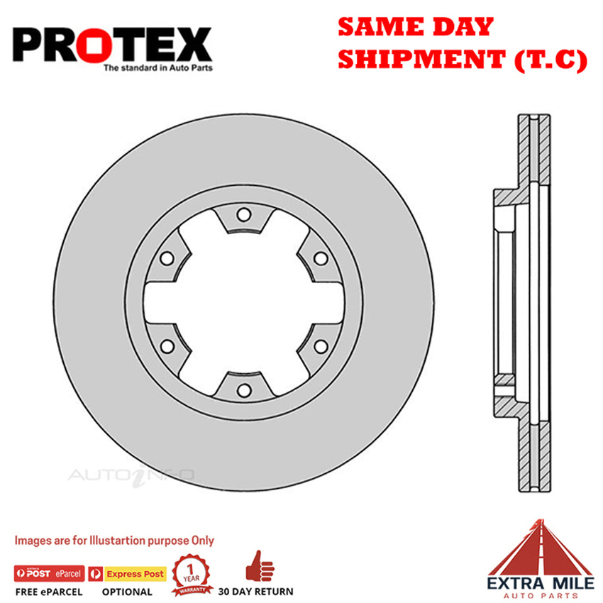2X PROTEX Disc Brake Rotors - Front For NISSAN PATHFINDER D21 2D SUV 4WD.