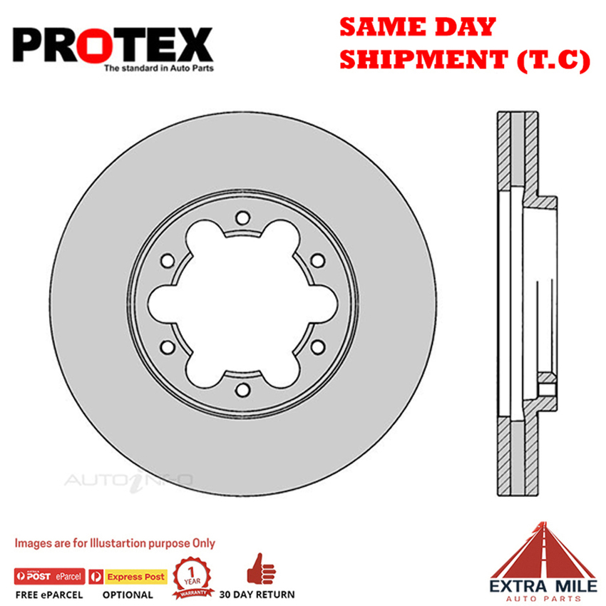 2X PROTEX Disc Brake Rotors - Front For NISSAN PATROL GU, Y61 4D SUV 4WD..