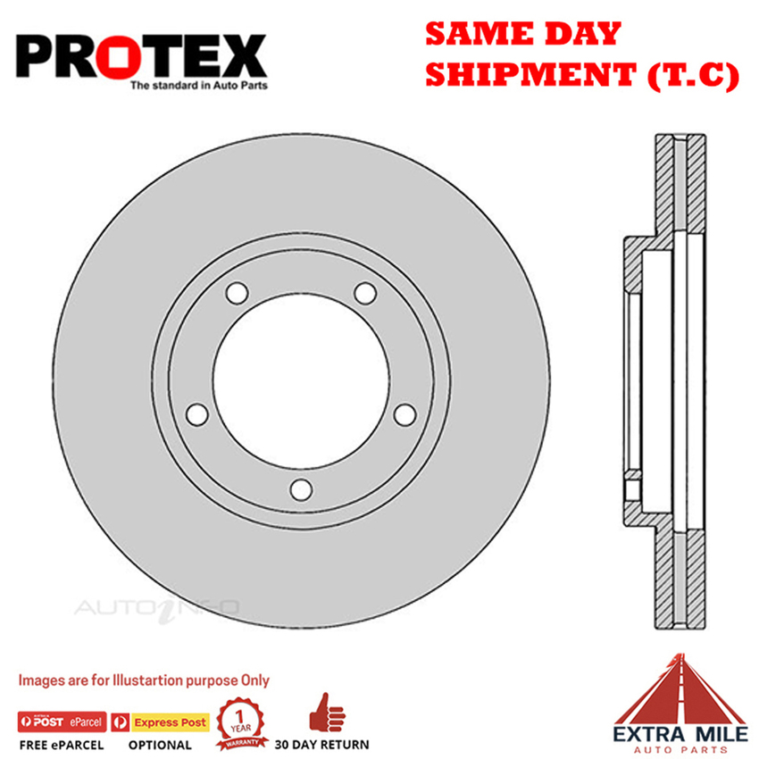 2X PROTEX Disc Brake Rotors - Front For TOYOTA COASTER BB21R 2D Bus RWD.