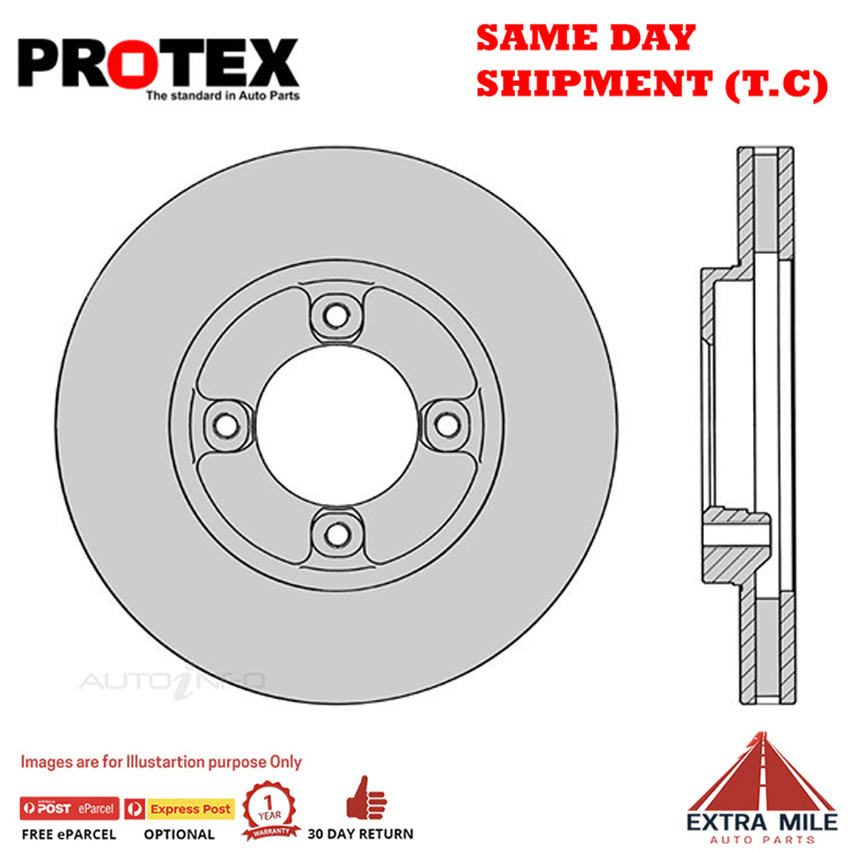 2X PROTEX Disc Brake Rotors - Front For TOYOTA TOWNACE SR40R 3D Van RWD.