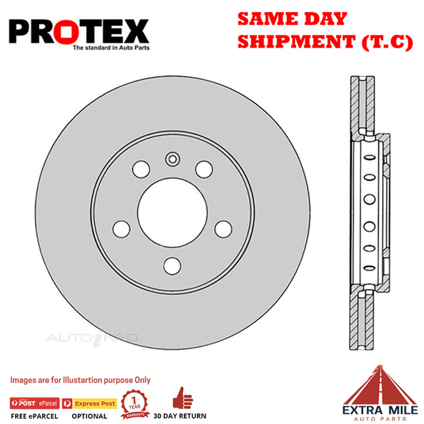 2X PROTEX Disc Brake Rotors -Front For VOLKSWAGEN POLO 9N 4D H/B FWD.