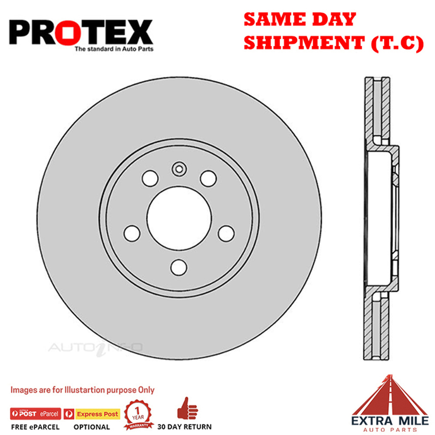 2X PROTEX Disc Brake Rotors - Front For VOLKSWAGEN POLO 6R 4D H/B FWD…
