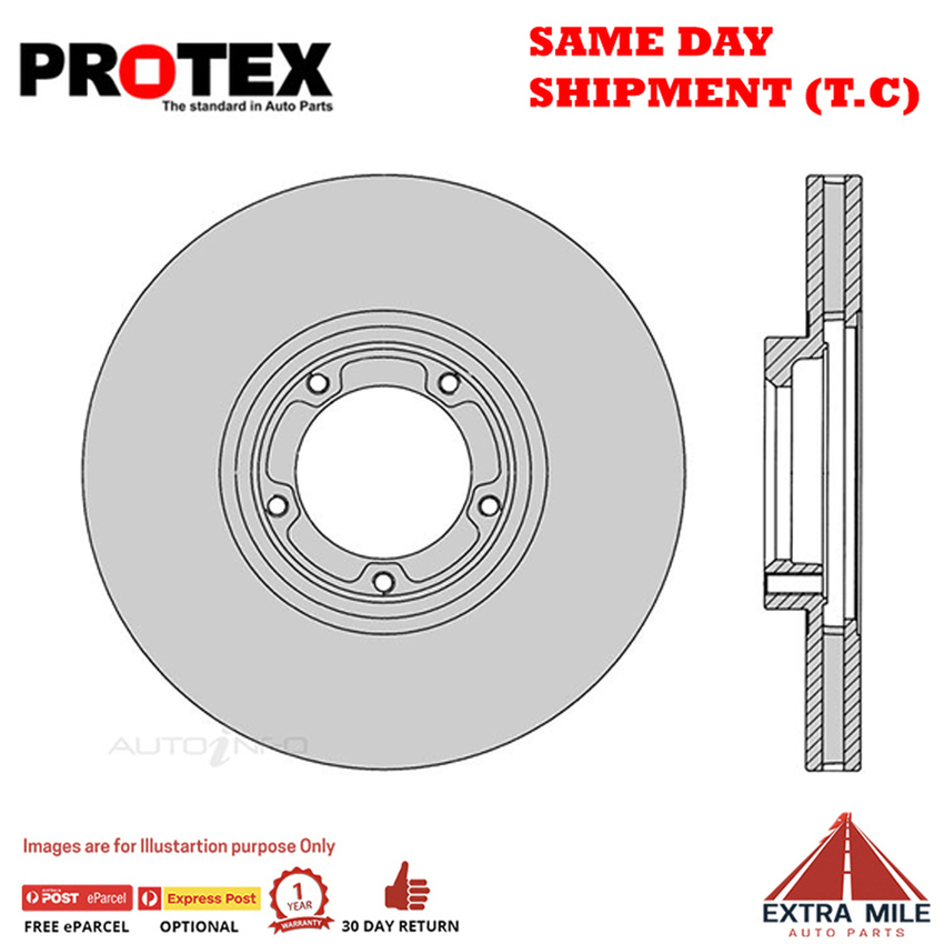 2X PROTEX Disc Brake Rotors - Front For FORD TRANSIT VF 3D Van RWD.