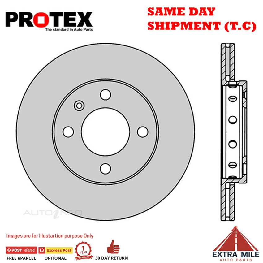 2X PROTEX Disc Brake Rotors - Front For VOLKSWAGEN POLO 6R 2D H/B FWD