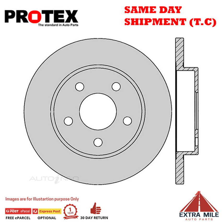 2X PROTEX Disc Brake Rotors - Rear For FORD TAURUS DN, DP 4D Sdn FWD..