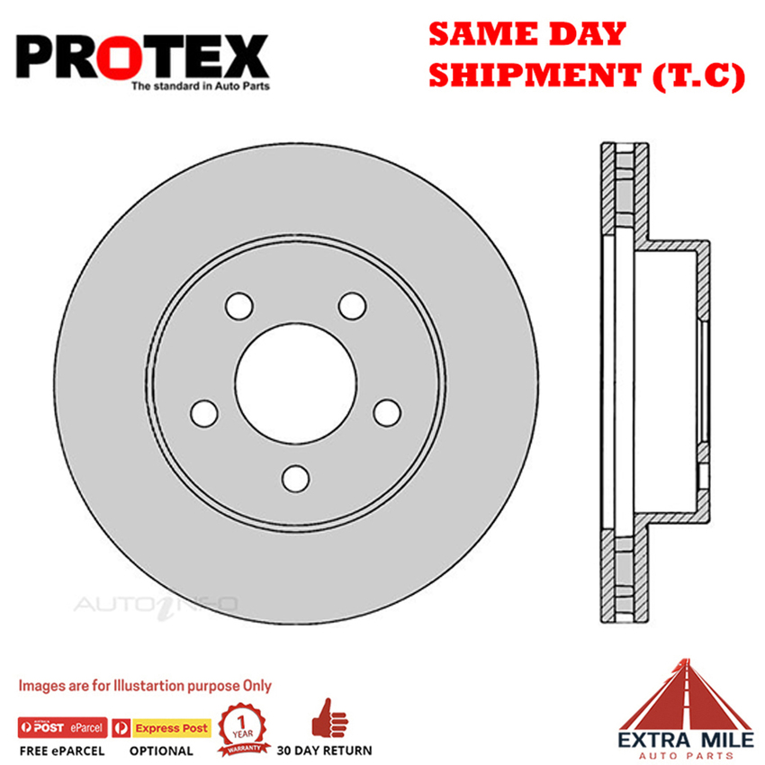 2X PROTEX Disc Brake Rotors - Front For JEEP CHEROKEE KJ 4D SUV 4WD.