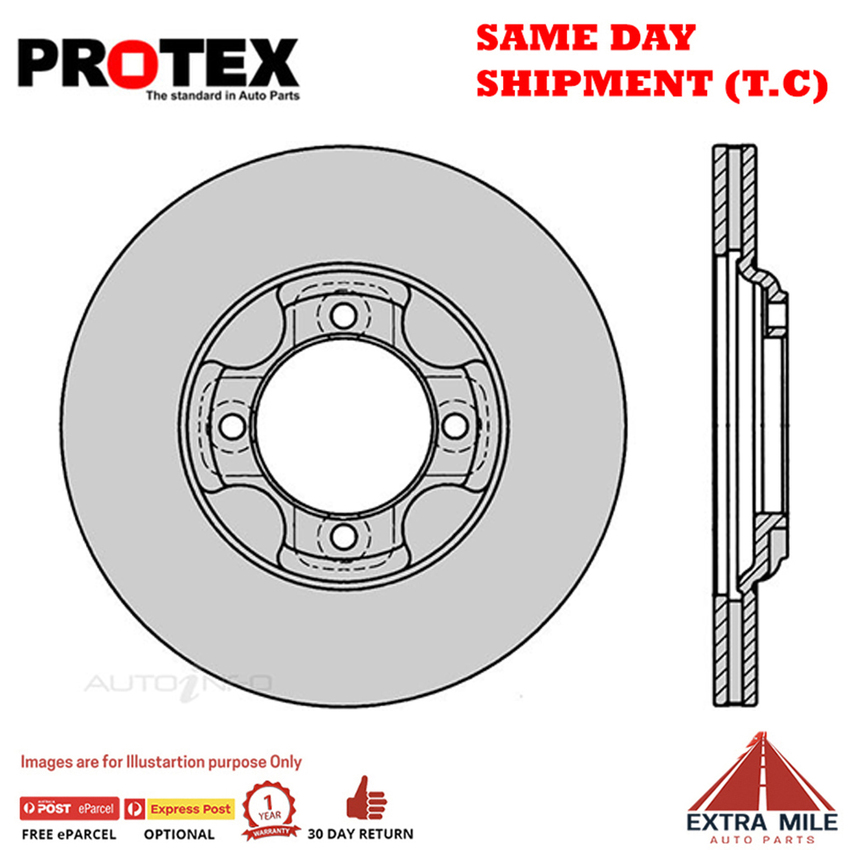 2X PROTEX Disc Brake Rotors - Front For FORD LASER KC, KE 4D H/B FWD.