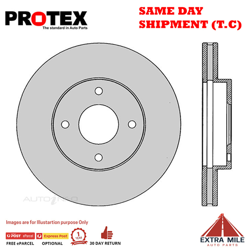 2X PROTEX Disc Brake Rotors - Front For NISSAN SKYLINE R33 2D Cpe RWD..