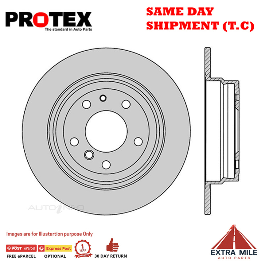 2X PROTEX Disc Brake Rotors - Rear For BMW 535is E34 4D Sdn RWD.