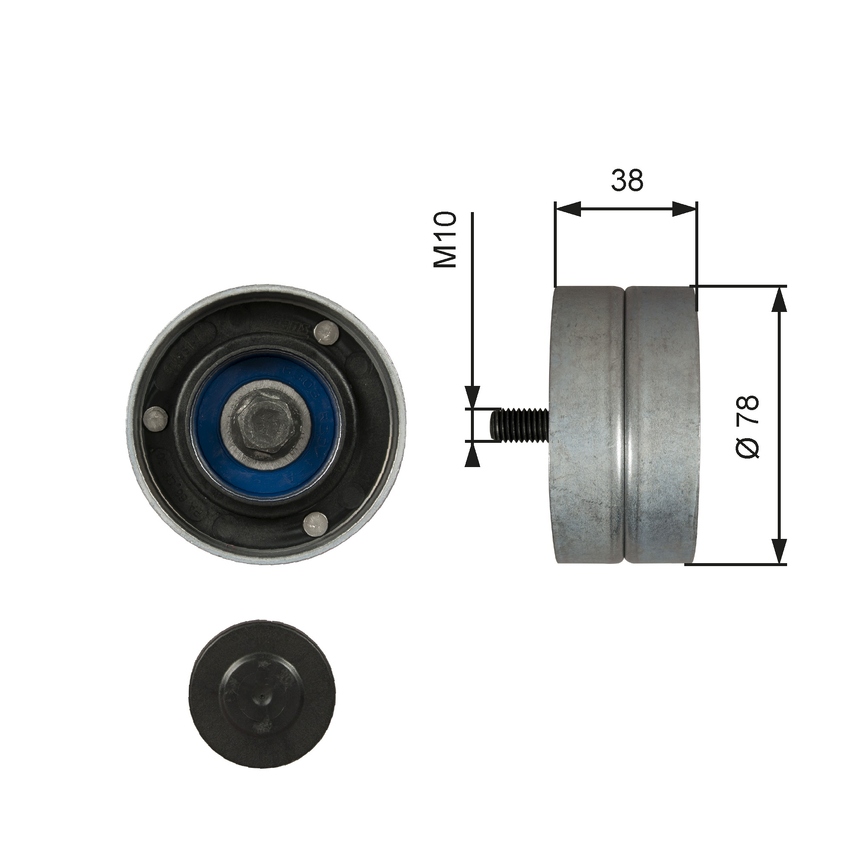 Gates DriveAlign Idler Pulley For Volvo 8900 7.1L Diesel D7E290