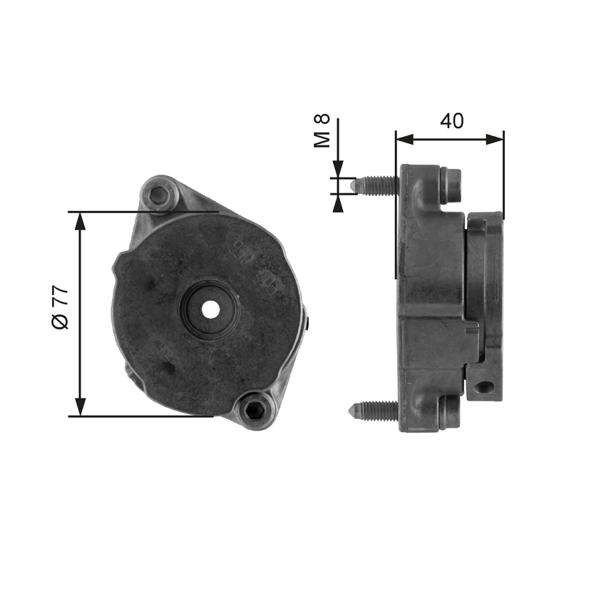 Gates DriveAlign Tensioner Pulley For Volkswagen Transporter 70A, 7DM 2.4L/2.5L