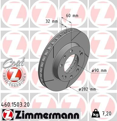 Zimmermann Disc Brake Rotor 285mm Front Right For Porsche 928 4.5L/4.7L
