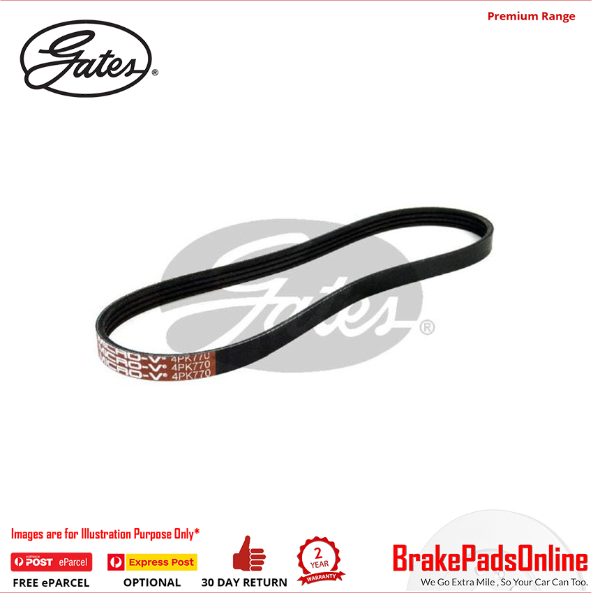 Gates V-Ribbed AT Belt For TOYOTA Hiace MK IV LXH12/LXH22 2LT 2.4L TD 4Cyl RWD