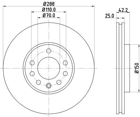 Hella Disc Brake Rotor 288mm Front For Saab 9-5 YS3E 1.9L/2.0L/2.3L/3.0L