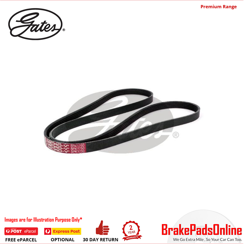 5PK1750 V-Ribbed AT Belt for RENAULT Kangoo Express PHASE I FC0P/FC0R/FC0S/FC10/FC1B/FC1M/FC1T/FC1W K4M708/K4M730/K4M732/K4M752/K4M753/K4M754 1.6L Pet