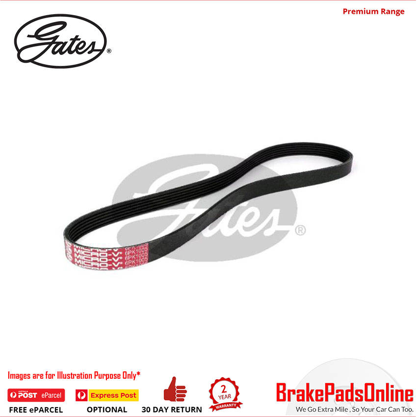 Gates V-Ribbed Belt For Audi, BMW, Hyundai - 6PK1005