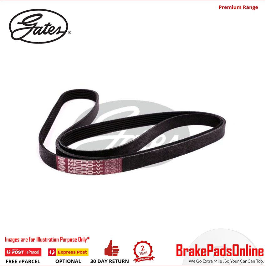 6PK2075 V-Ribbed AT Belt for VOLKSWAGEN Transporter T4 7DC/7DE/7DL/7DM AET/APL/AVT 2.5L Petrol 5Cyl FWD