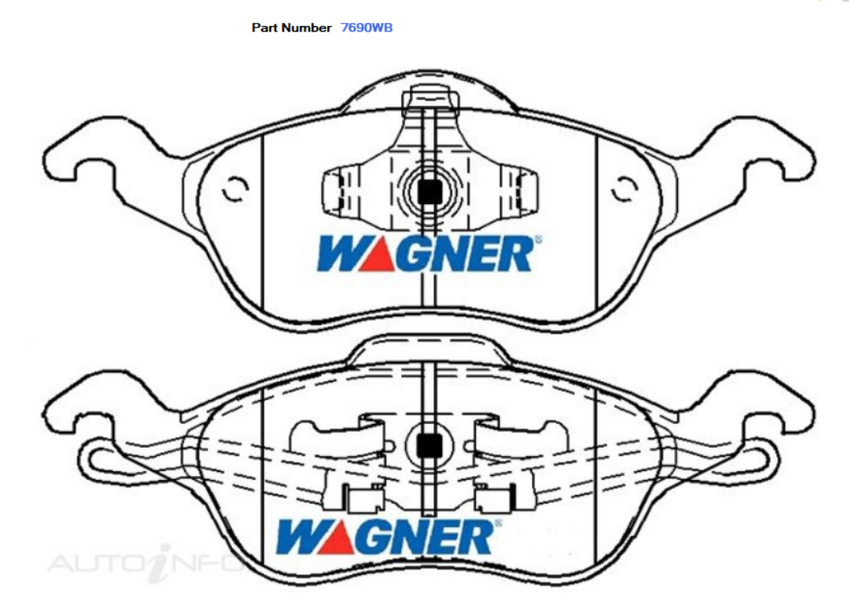 Wagner Front Brake Pad Set For Ford Focus LR 1.6L/1.8L/2.0L - 7690WB