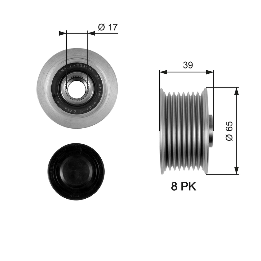 Gates Alternator Pulley For Mazda 3 BL BL10 2.2L, BK BK12/BK14 2.0L R2AA,RF8G