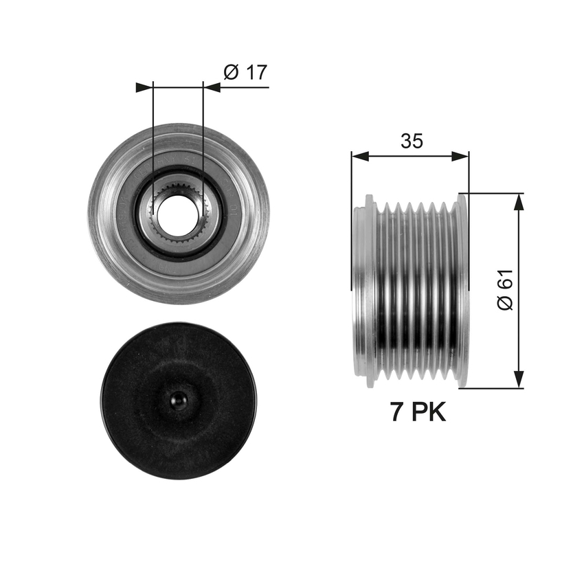 Gates Alternator Pulley For Audi Q7 4LB 3.6L FSI quattro BHK SUV