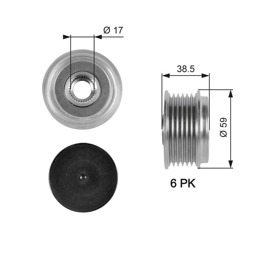 Oap7063 Alt Decoupler Pulley for MAZDA 3 BL14 Z668/Z682