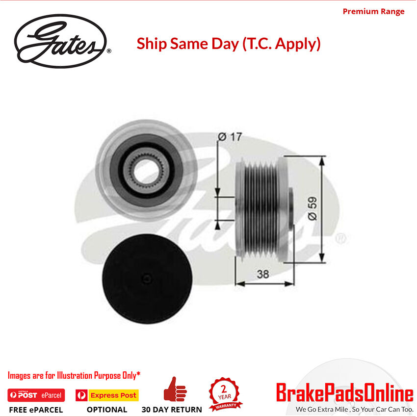 Gates Alternator Decoupler Pulley for CITROEN Dispatch RHK DW10UTED4