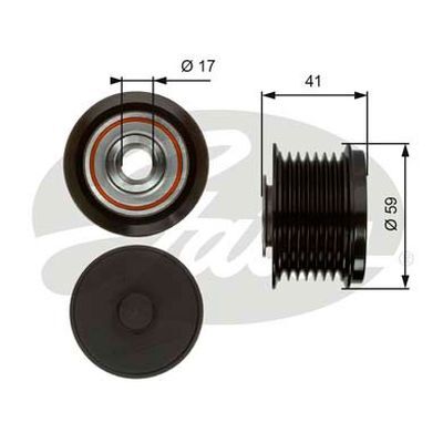 Gates Alternator Pulley For Toyota Hiace/Commuter TRH219W, TRH223 2.7L 2TR-FE