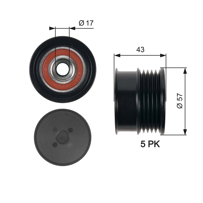 Gates Alternator Pulley For Holden Astra AH, TS 2.0L/2.2L Z22YH, Z20LET