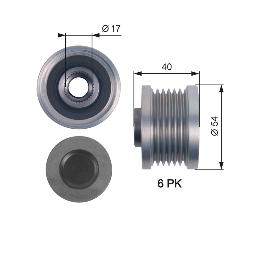 Gates Alternator Pulley For Nissan X-Trail T31 2.0L FWD MR20DE SUV