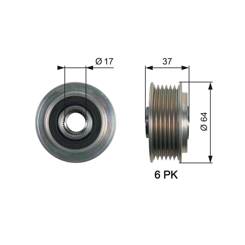 Gates Alternator Pulley For Mazda CX-7 ER ER103, ER10L 2.3L/2.5L L3-VDT, L5-VE