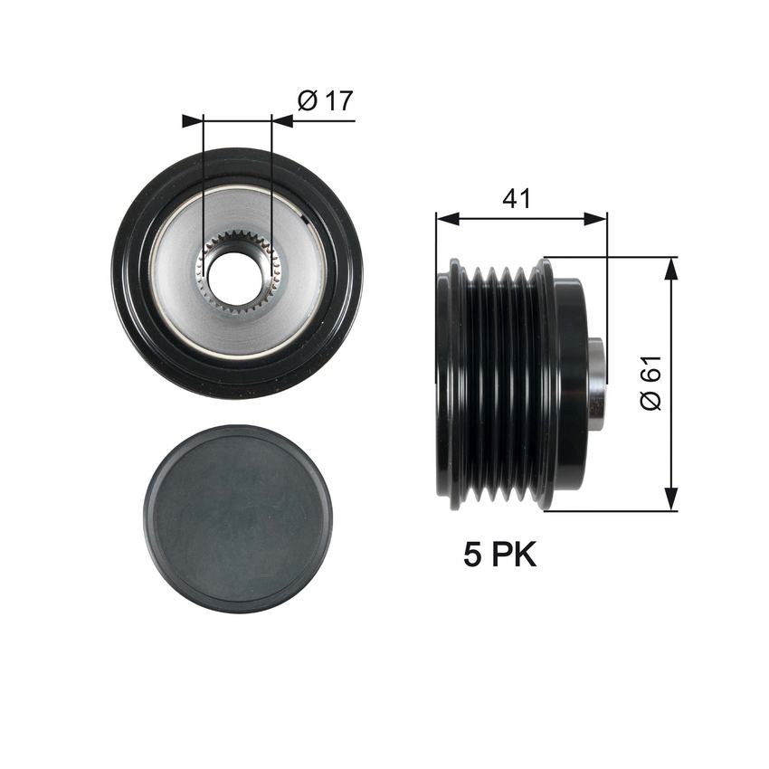Gates Alternator Pulley For Hyundai i30 GD 1.6L CRDi D4FB Wagon/Hatchback