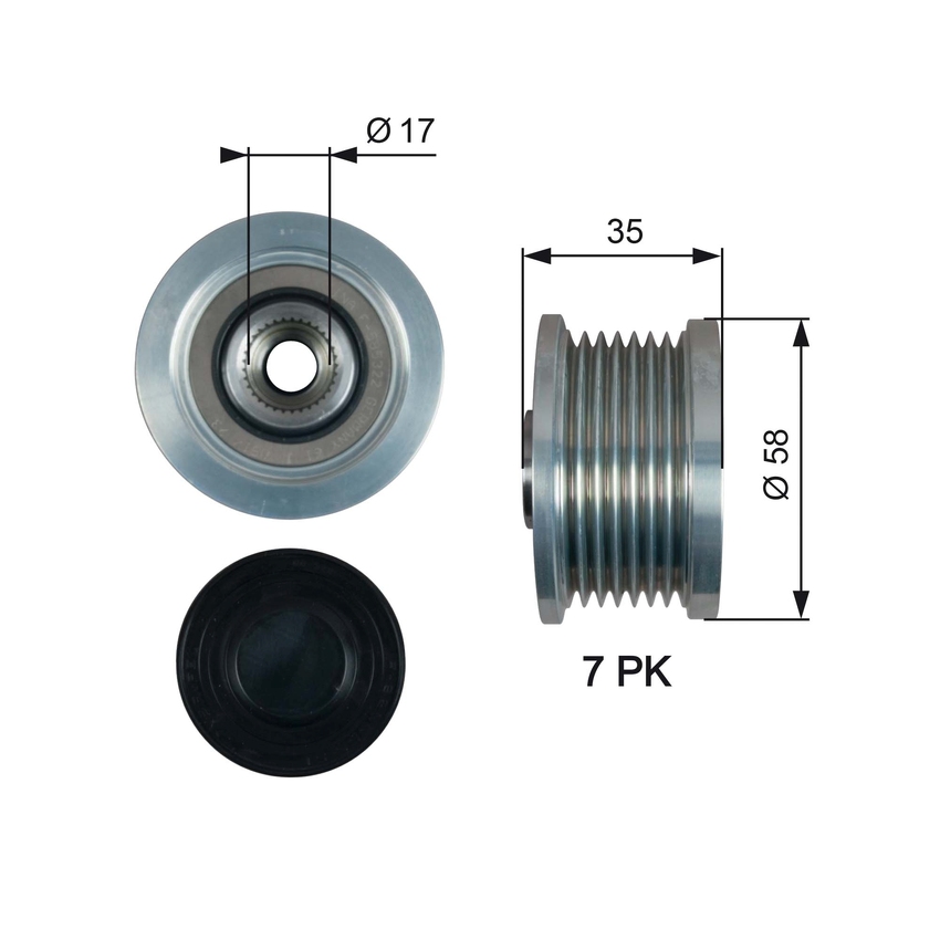 Gates Alternator Pulley For Toyota Rav 4 ALA49 2.2L 2AD-FHV,2AD-FTV SUV