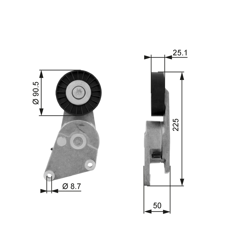 Gates V-ribbed Belt Tensioner For Peugeot 306 7B,N3,N5 1.8L LFZ (XU7JP) Sedan