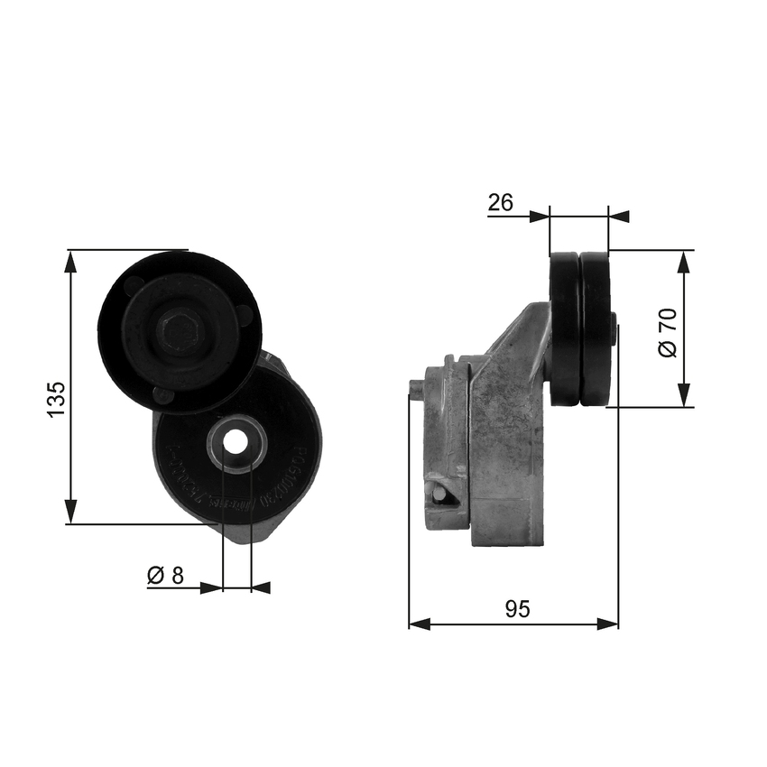 Gates V-ribbed Belt Tensioner For Land Rover Freelander L314 2.0L DI 4x4 20 T2N