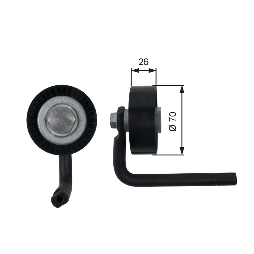 Gates V-Ribbed Belt Tensioner For BMW 3 E46 3.0L 330 d M57 D30 (306D1) Sedan
