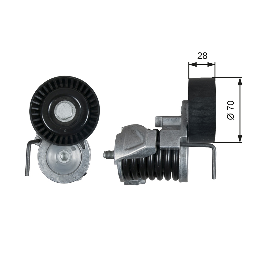 Gates V-Ribbed Belt Tensioner For BMW 3 E91, E90 320i 2.0L N43B20A, N43B20A
