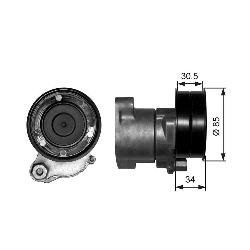 Gates DriveAlign V-ribbed Belt Tensioner For DAF CF75 9.2L PE183C,PR183,PR265S