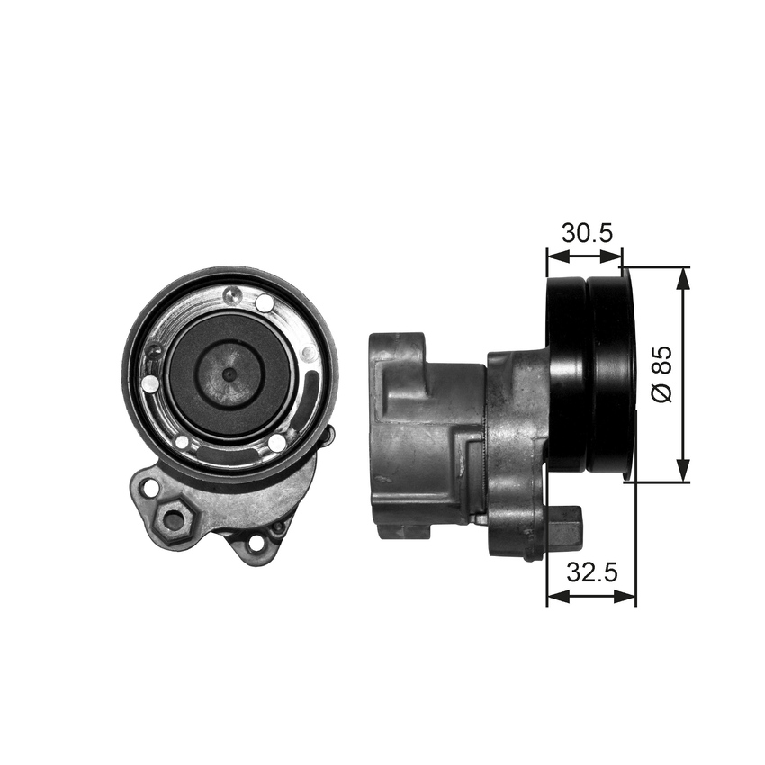 Gates DriveAlign V-ribbed Belt Tensioner For DAF XF 95 12.6L XE280C, XE315C