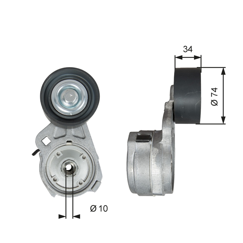 Gates DriveAlign V-ribbed Belt Tensioner For Mercedes-Benz Atego 1318 KO 4.2L