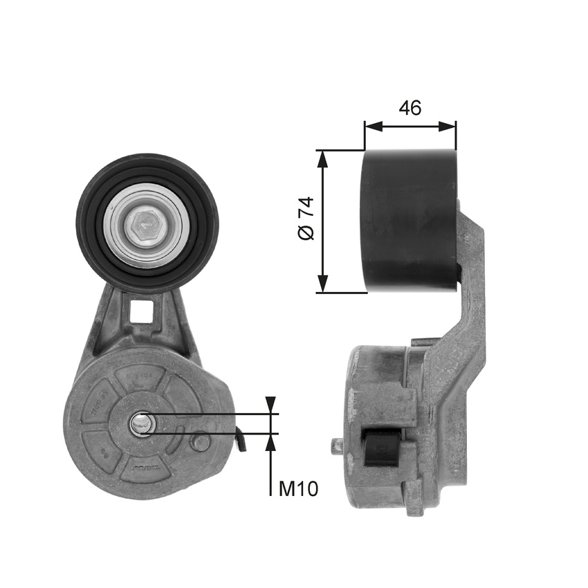 Gates DriveAlign V-ribbed Belt Tensioner For Mercedes-Benz Actros MP2/MP3 11.9L