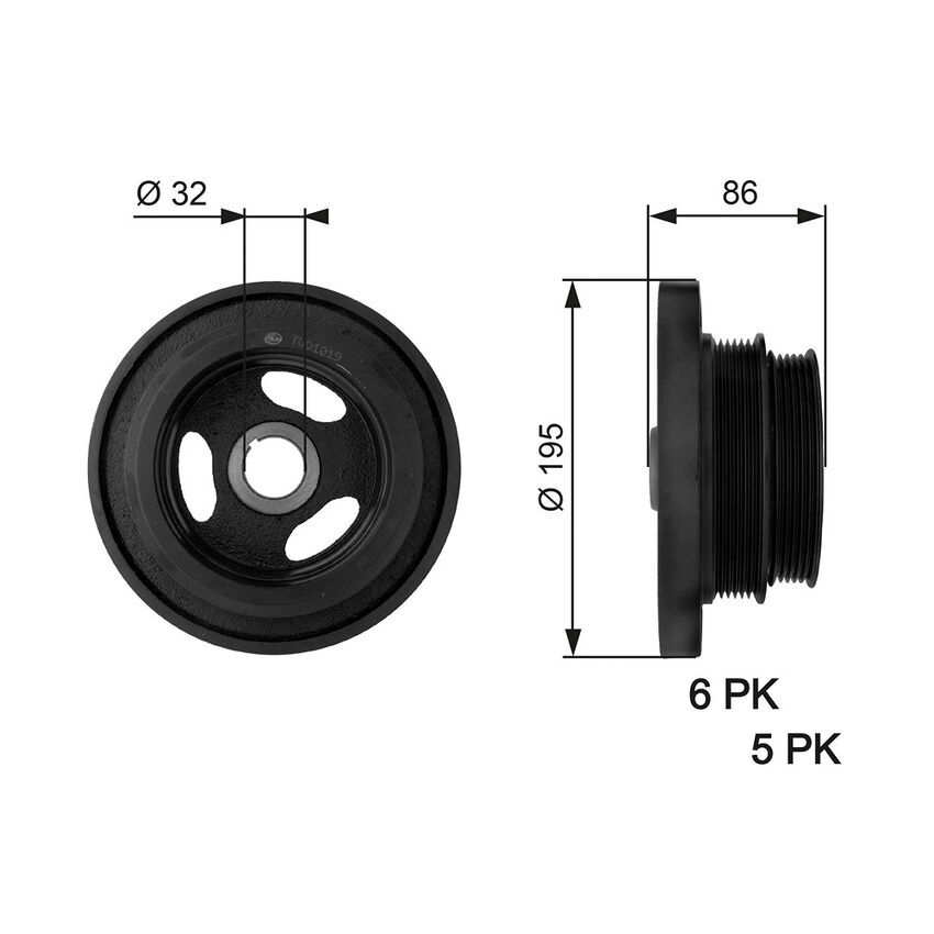 Tvd1019 Torsional Vib Damper for BMW 323i E46 M52B256S4