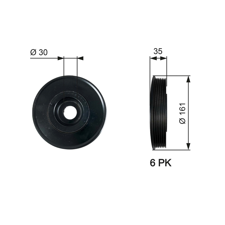 Gates Crankshaft Pulley Harmonic Balancer For Peugeot 307 3E, 3H, 3A/C 1.6L