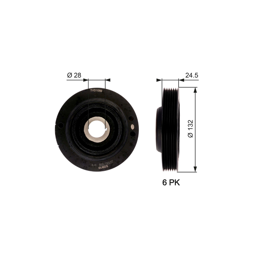 Tvd1059 Torsional Vib Damper for FORD Focus MK I LR EDDD