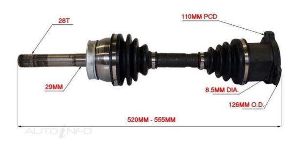 CV Joint Drive Shaft Left Hand For Nissan Pathfinder R50 11/1995 - 11/2001