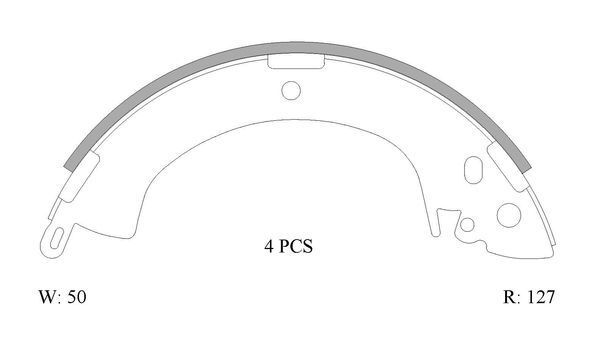 Bosch Brake Shoe Set Rear For Mitsubishi Express II Bus 50kW-B1594