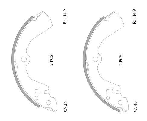 Bosch Rear Brake Shoe Set For Nissan Vanette C22 1.2L/2.0L/1.8L A12S, LD20T,LD20