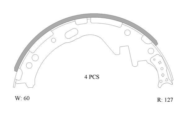 Bosch Brake Shoe Set Rear For Nissan Urvan 84HP 62kW-B1652