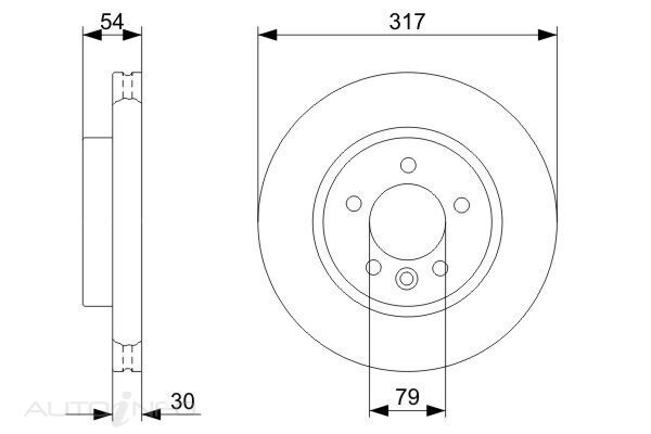 2X Bosch Front Brake Disc Rotor For Land Rover Discovery 3 Series-3 V6/V8